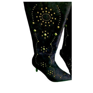 FAUX suede studded boots size 6 mode Italy